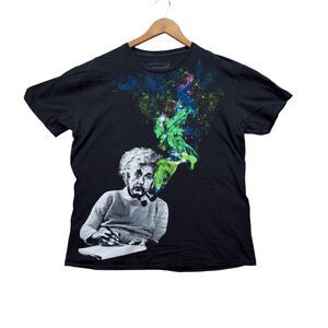 Einstein T-shirt Albert Scientist Pipe Smoking Cosmic Trippy Space Science XL